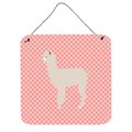 Micasa Alpaca Pink Check Wall or Door Hanging Prints6 x 6 in. MI627853
